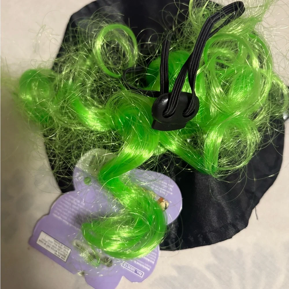 Top Paw Pet shop dog Witch Hat with Purple Bow and Silver Stars